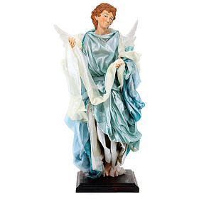 Blonde angel, Neapolitan nativity 45 cm terracotta cloth pedestal