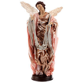 Engel braunhaarig Holzsockel Terrakotta für neapolitanische 45 cm Krippe