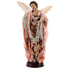 Angelo moro piedistallo legno terracotta 45 cm presepe napoletano