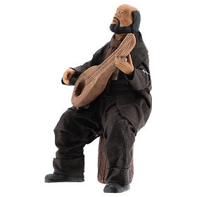Homme assis avec mandoline crèche napolitaine 13 cm