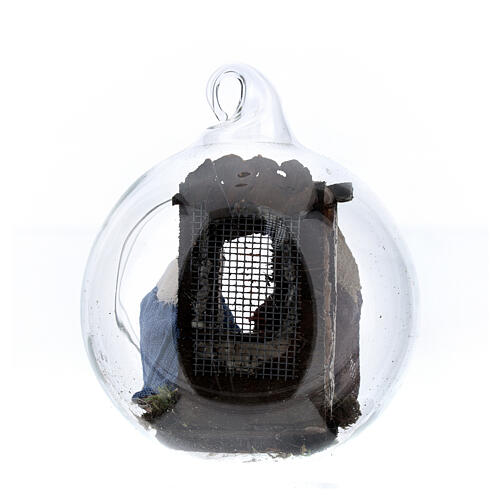 Szklana kula ze sceną narodzin, szopka neapolitańska 6 cm 4