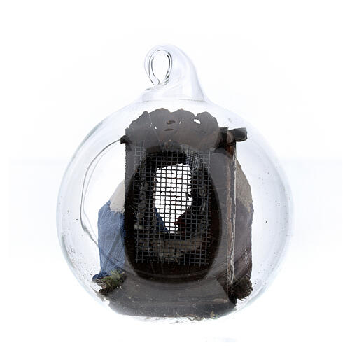 Holy Family set in glass 6 cm Neapolitan nativity 4