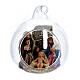 Glass ball with Holy Family figurines, 7 cm diam Neapolitan Nativity s1
