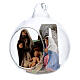 Glass ball with Holy Family figurines, 7 cm diam Neapolitan Nativity s2
