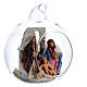 Glass ball with Holy Family figurines, 7 cm diam Neapolitan Nativity s3