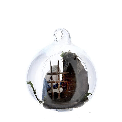 Nativité napolitaine boule en verre 6 cm 4