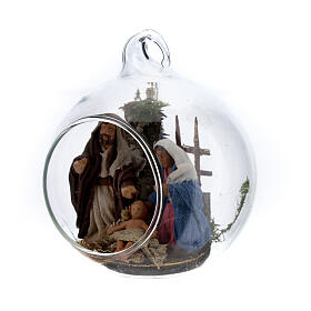 Scena Narodzin neapolitańska, szklana kula 6 cm