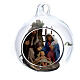 Holy Family in glass ball Neapolitan 6 cm s1