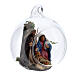 Holy Family in glass ball Neapolitan 6 cm s3