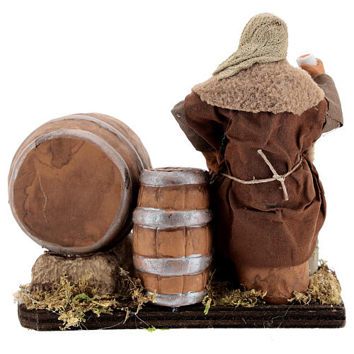 Drunken man, barrels and flasks Neapolitan Nativity scene 13 cm 5