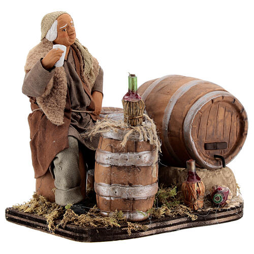 Drunkard with barrels and bottles Neapolitan nativity 13 cm 4
