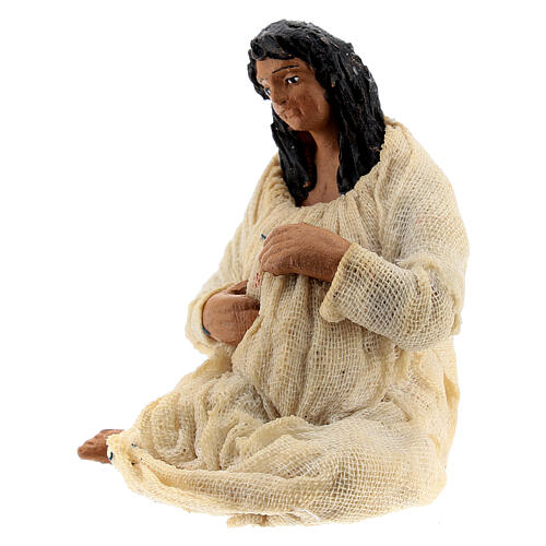 Woman in labour Neapolitan terracotta nativity scene 10 cm 2