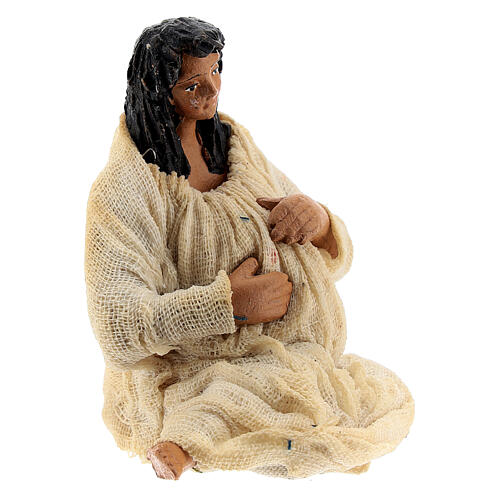 Woman in labour Neapolitan terracotta nativity scene 10 cm 3