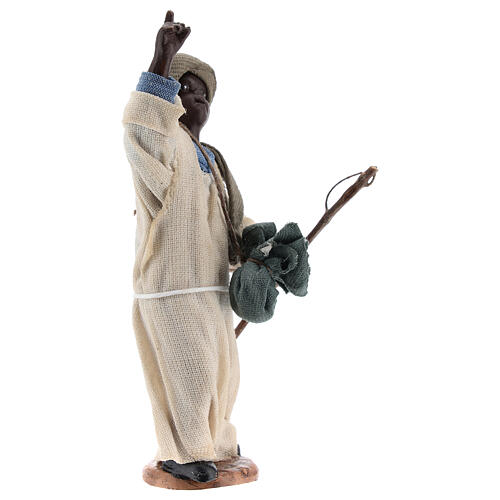 Young Moor figure pointing Neapolitan nativity 15 cm 3