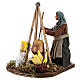 Woman cooking polenta 13 cm figurine, Naples Nativity Scene s2