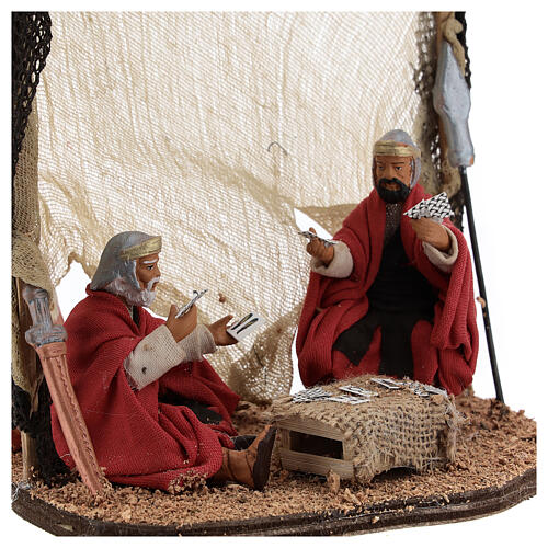 Soldiers playing cards figurines Neapolitan nativity 10 cm 2