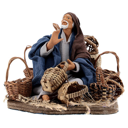 Moving baskets seller Nativity scene 14 cm 1