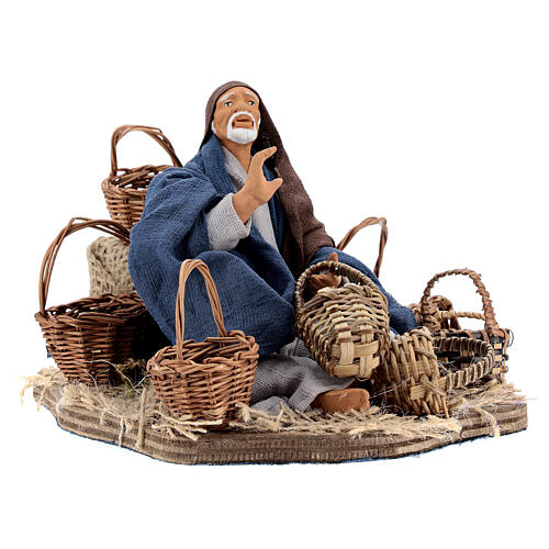 Moving baskets seller Nativity scene 14 cm 3