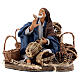 Animated basket seller Neapolitan nativity 14 cm s1