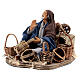 Animated basket seller Neapolitan nativity 14 cm s2
