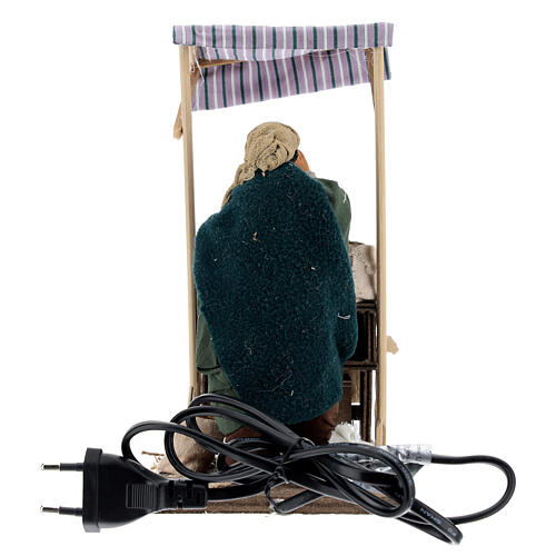 Ruchoma figurka sprzedawcy przypraw do szopki neapolitańskiej, 14 cm 4