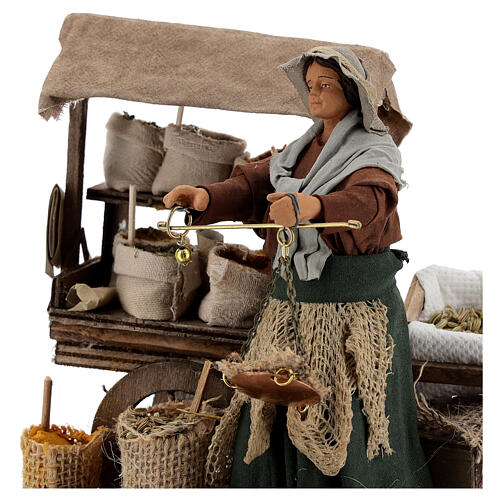 Plant seed seller woman with movement 14 cm Neapolitan nativity 2