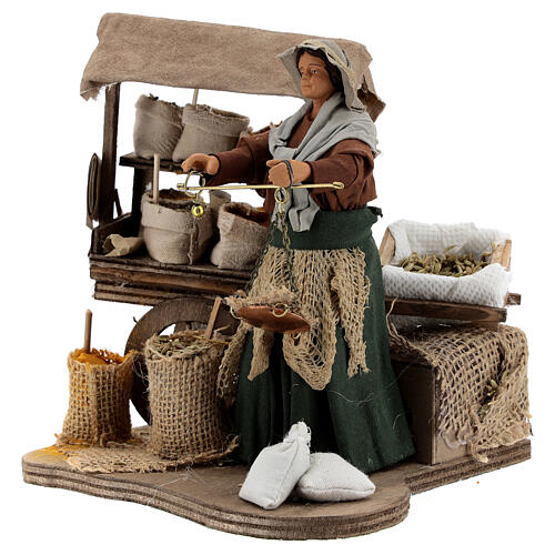 Plant seed seller woman with movement 14 cm Neapolitan nativity 3