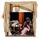 Scena ze sprzedawcą tkanin pod zasłoną, ruchoma figurka do szopki z Neapolu 14 cm s1