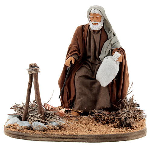 Man with bivouac animation for Neapolitan Nativity Scene with 15 cm characters 1
