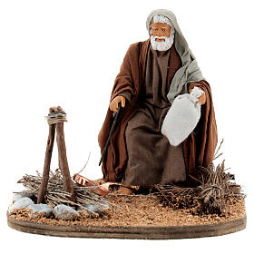 Man with camp animated Naples 14 cm