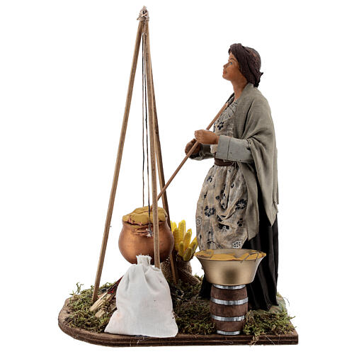 Mujer que cocina polenta belén napolitano 24 cm 1