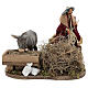 Animated nativity shepherd with straw, 14 cm Neapolitan nativity s1