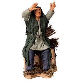 Homme qui regarde les étoiles mouvement crèche napolitaine terre cuite 14 cm