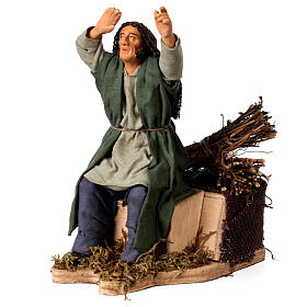 Homme qui regarde les étoiles mouvement crèche napolitaine terre cuite 14 cm
