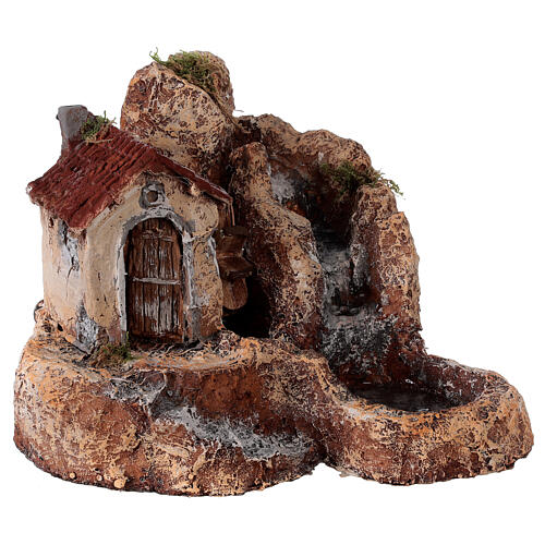 House watermill resin 25x30x30 cm Neapolitan nativity 6-8 cm 4