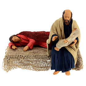 Natividad con Virgen que descansa belén napolitano 15 cm