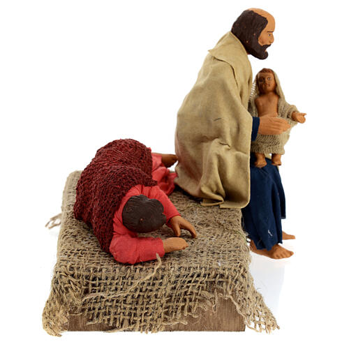 Natividad con Virgen que descansa belén napolitano 15 cm 6