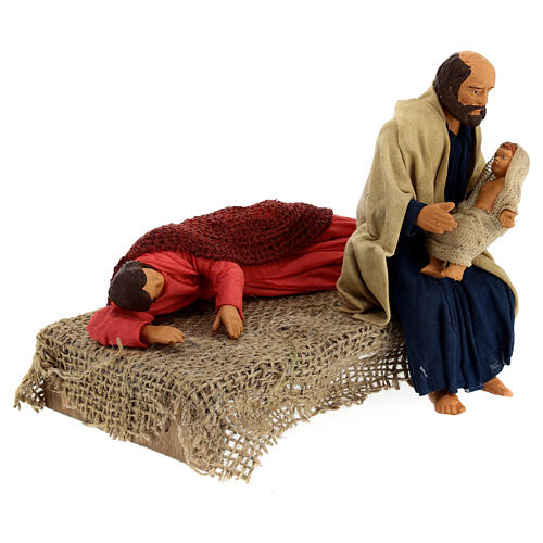 Nativité avec Vierge qui se repose crèche napolitaine 15 cm 2