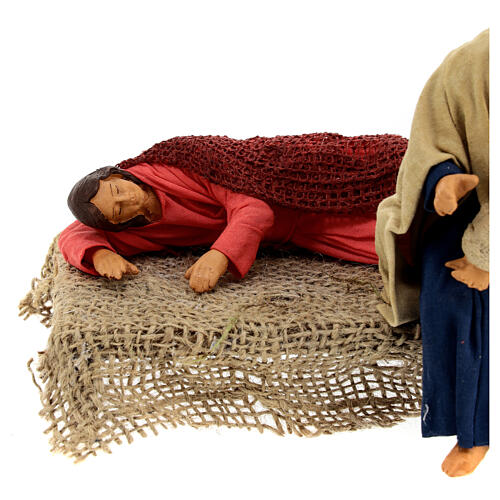 Nativité avec Vierge qui se repose crèche napolitaine 15 cm 3