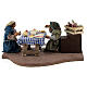 Animated couple dining Neapolitan Nativity Scene with standing figurines of 10 cm s1