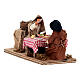 Animated couple dining Neapolitan Nativity Scene with standing figurines of 10 cm s4