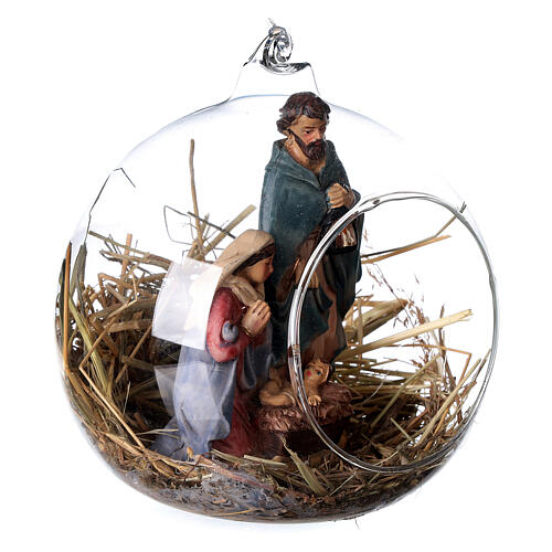 Nativity scene of 10 cm inside glass ball 12 cm 3