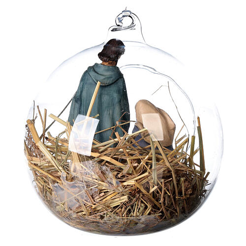 Nativity scene of 10 cm inside glass ball 12 cm 4