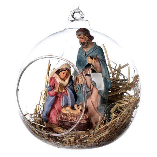 Nativity scene of 10 cm inside glass sphere 12 cm 2