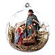 Nativity scene of 10 cm inside glass sphere 12 cm s1