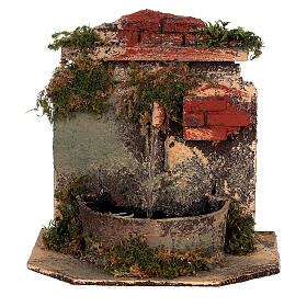 Brunnen aus Kork mit Pumpe Neapolitanische Krippe, 10-12 cm