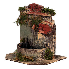 Fontaine crèche napolitaine 10-12 cm liège pompe à eau