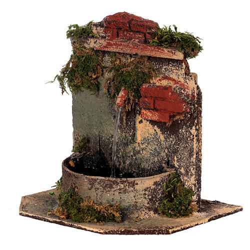 Fontaine crèche napolitaine 10-12 cm liège pompe à eau 2