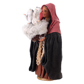 Woman with basket and cats in hand for Neapolitan Nativity scene 10 cm