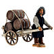 Man carrying a cart with barrels for Neapolitan Nativity Scene with 10 cm characters s3